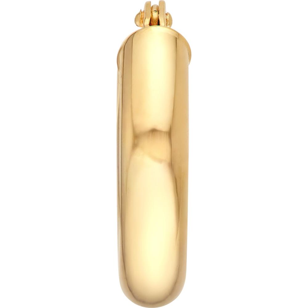 Olas d'Oro - 14K Yellow Gold 3mm Round Hoop Hidden Clasp Earrings - 1.20 Grams Total Weight