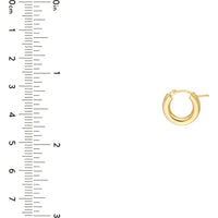 Olas d'Oro - 14K Yellow Gold 3mm Round Hoop Hidden Clasp Earrings - 1.20 Grams Total Weight