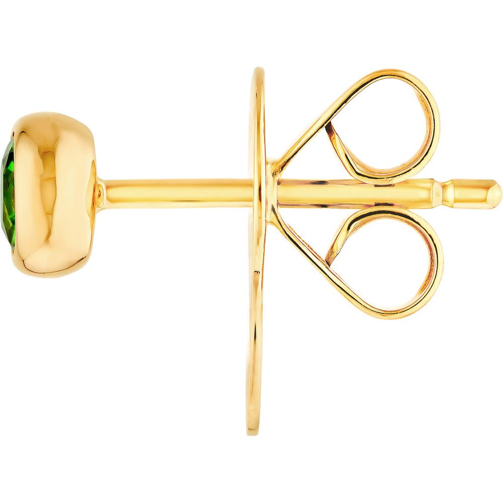 Olas d'Oro - 14K Yellow Gold 3mm Round Tsavorite Stud Earrings - 0.26 Carat Total Gem Weight