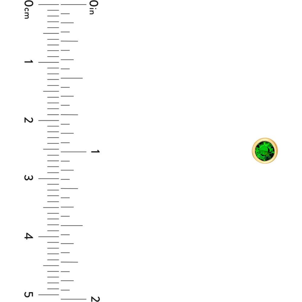 Olas d'Oro - 14K Yellow Gold 3mm Round Tsavorite Stud Earrings - 0.26 Carat Total Gem Weight