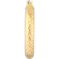Olas d'Oro - 14K Yellow Gold 3mm x 20mm Diamond-Cut Hoop Earrings Elegant Radiance in Classic Yellow Gold