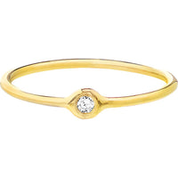 Olas d'Oro - 14K Yellow Gold 3pt Round Diamond Bezel Ring - 0.03 Carat Total Diamond Weight