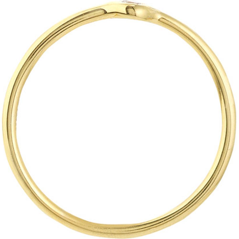 Olas d'Oro - 14K Yellow Gold 3pt Round Diamond Bezel Ring - 0.03 Carat Total Diamond Weight