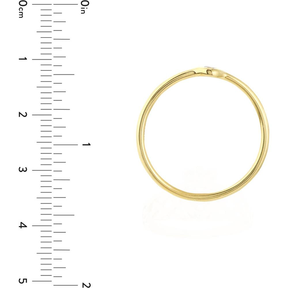 Olas d'Oro - 14K Yellow Gold 3pt Round Diamond Bezel Ring - 0.03 Carat Total Diamond Weight