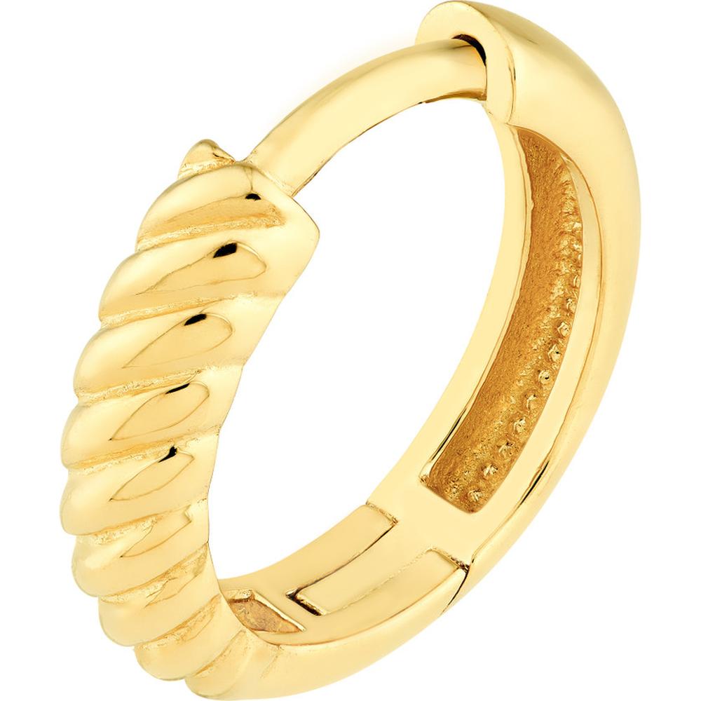 Olas d'Oro - 14K Yellow Gold 3x13mm Twisted Hinge Hoop Earrings
