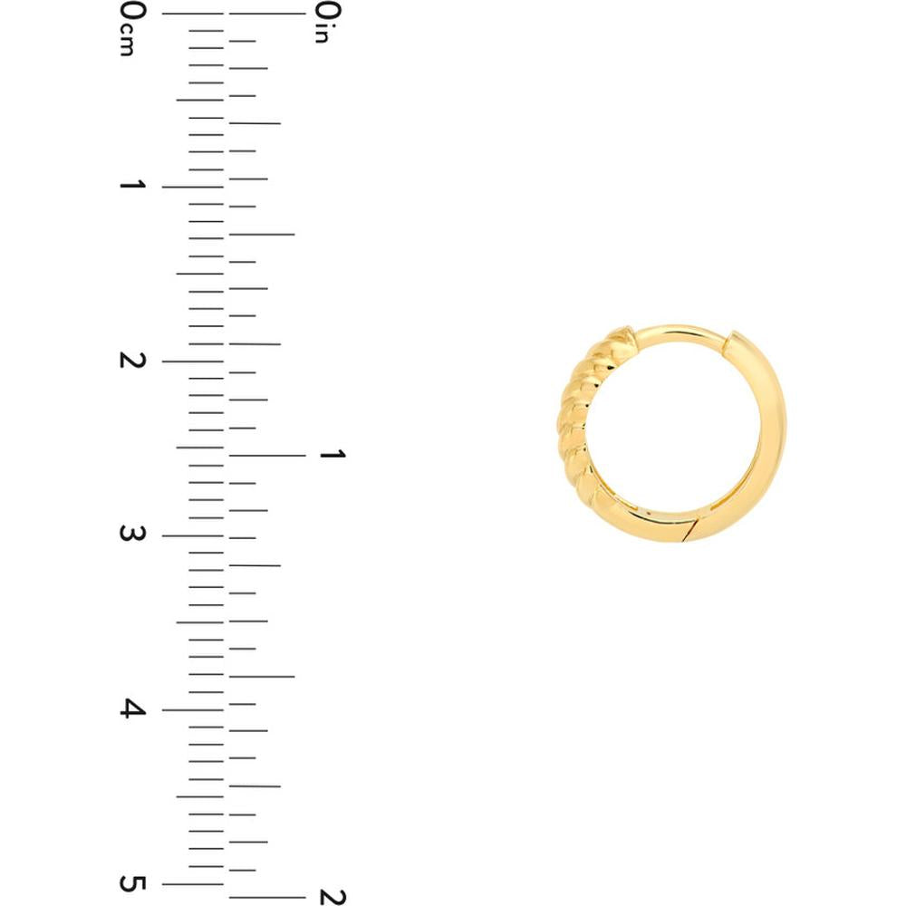 Olas d'Oro - 14K Yellow Gold 3x13mm Twisted Hinge Hoop Earrings