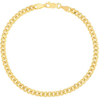 Olas d'Oro - 14K Yellow Gold 4.20mm Curb Chain Bracelet with Lobster Lock - 9.97g