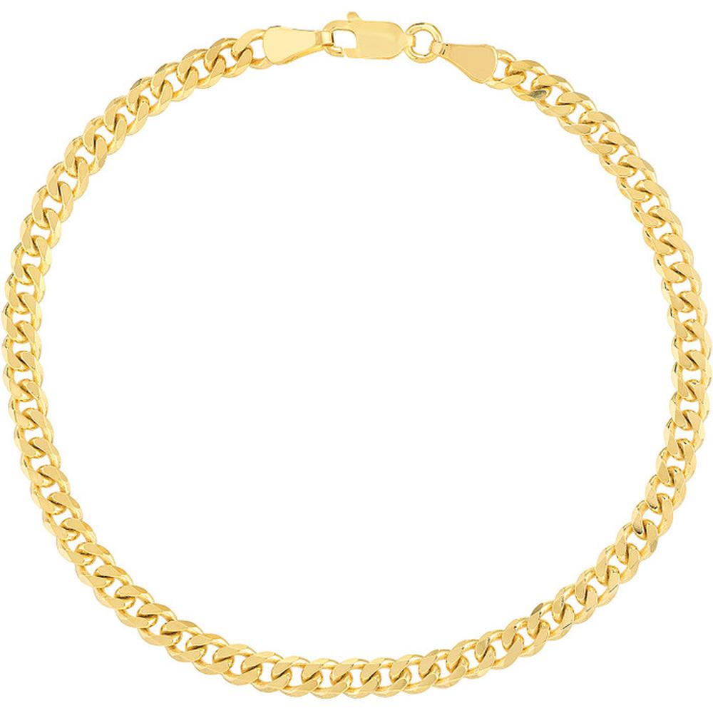 Olas d'Oro - 14K Yellow Gold 4.20mm Curb Chain Bracelet with Lobster Lock - 9.97g