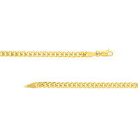 Olas d'Oro - 14K Yellow Gold 4.20mm Curb Chain Bracelet with Lobster Lock - 9.97g