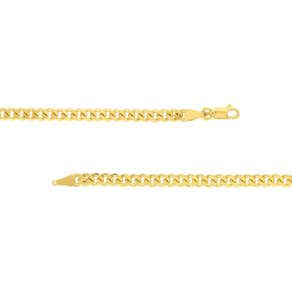Olas d'Oro - 14K Yellow Gold 4.20mm Curb Chain Bracelet with Lobster Lock - 9.97g