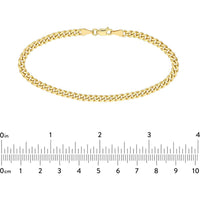 Olas d'Oro - 14K Yellow Gold 4.20mm Curb Chain Bracelet with Lobster Lock - 9.97g