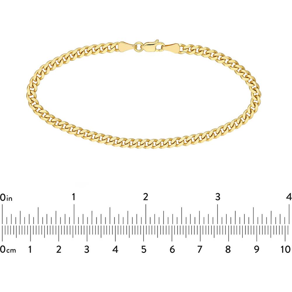 Olas d'Oro - 14K Yellow Gold 4.20mm Curb Chain Bracelet with Lobster Lock - 9.97g