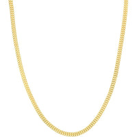 Olas d'Oro - 14K Yellow Gold 4.3mm Diamond-Cut Curb Bismarck Chain Necklace - 20 inches