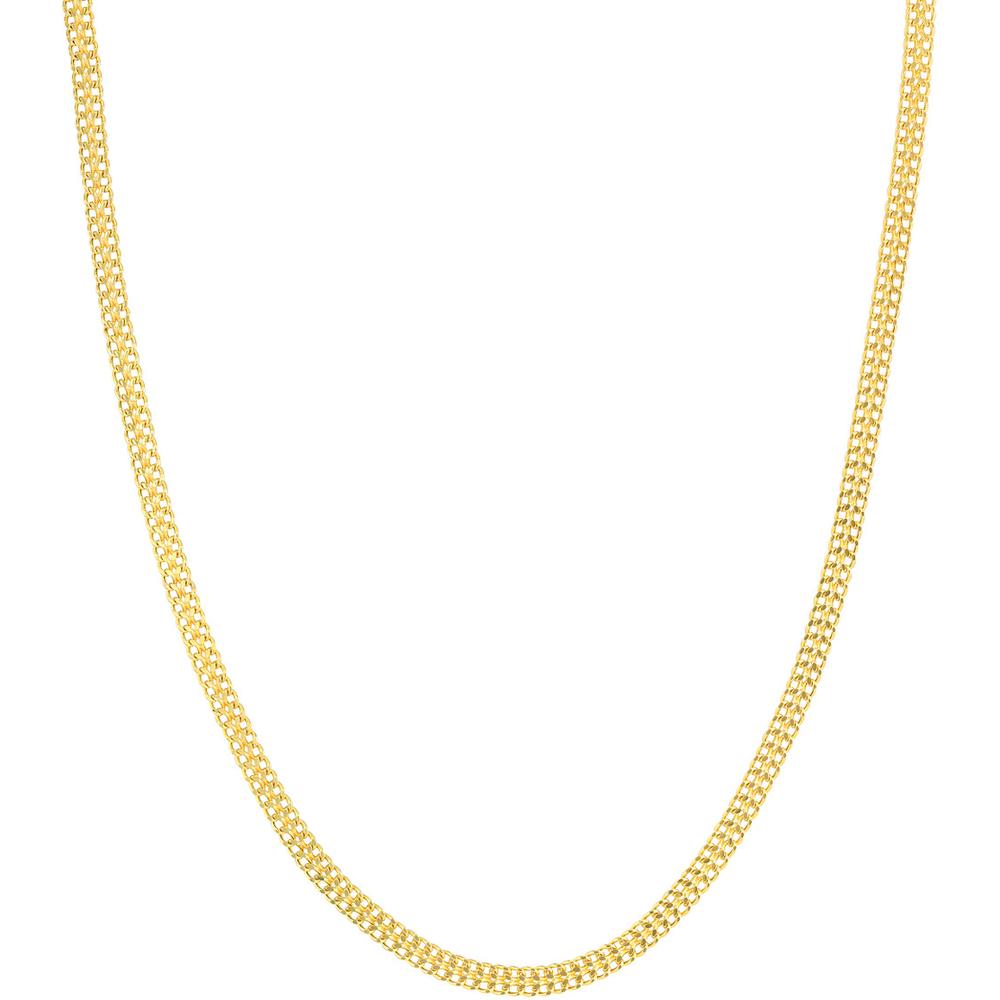 Olas d'Oro - 14K Yellow Gold 4.3mm Diamond-Cut Curb Bismarck Chain Necklace - 20 inches