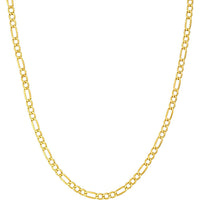 Olas d'Oro - 14K Yellow Gold 4.40mm Hollow Diamond-Cut Figaro Chain Necklace - 22'' Length