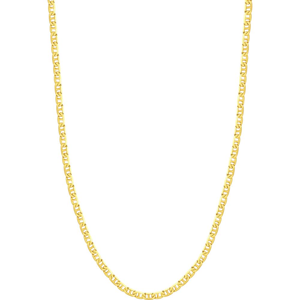 Olas d'Oro - 14K Yellow Gold 4.40mm Mariner Chain Necklace with Lobster Lock - 22'' Length