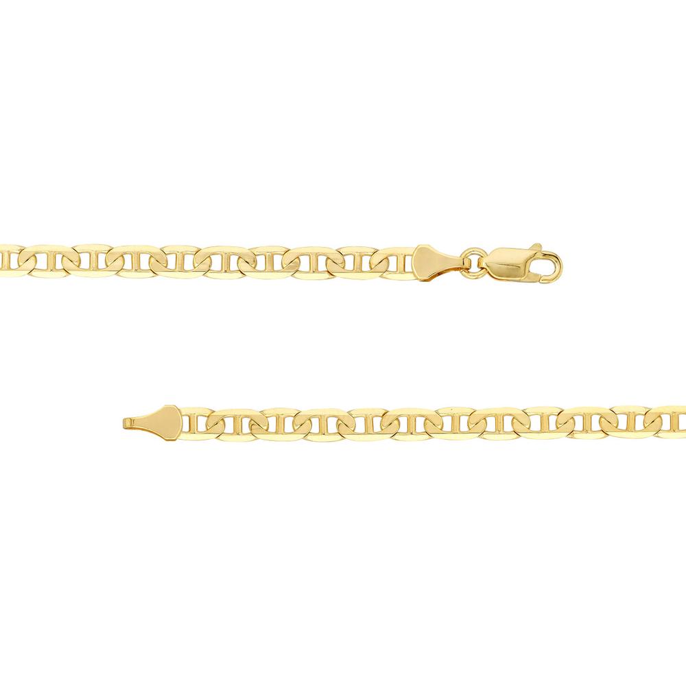 Olas d'Oro - 14K Yellow Gold 4.40mm Mariner Chain Necklace with Lobster Lock - 22'' Length