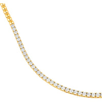 Olas d'Oro - 14K Yellow Gold 4-5/8 Total Carat Weight Diamond Halfway Tennis Necklace