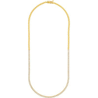 Olas d'Oro - 14K Yellow Gold 4-5/8 Total Carat Weight Diamond Halfway Tennis Necklace
