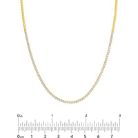 Olas d'Oro - 14K Yellow Gold 4-5/8 Total Carat Weight Diamond Halfway Tennis Necklace