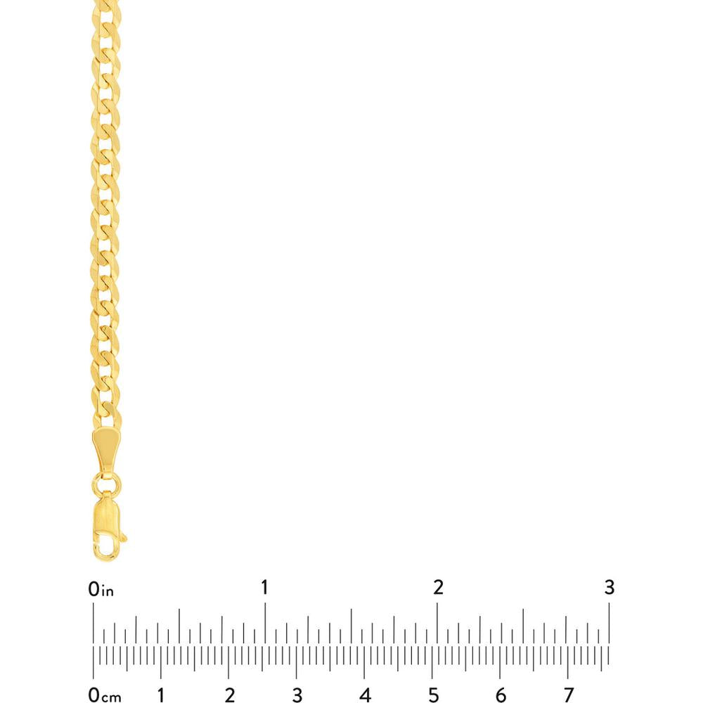 Olas d'Oro - 14K Yellow Gold 4.50mm Curb Chain Bracelet with Lobster Lock - 8'' Length