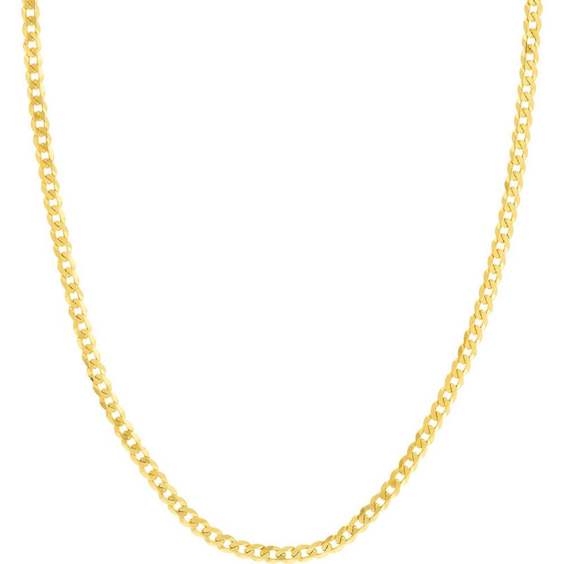 Olas d'Oro - 14K Yellow Gold 4.50mm Curb Chain Necklace with Lobster Lock - 18" - 9.68g