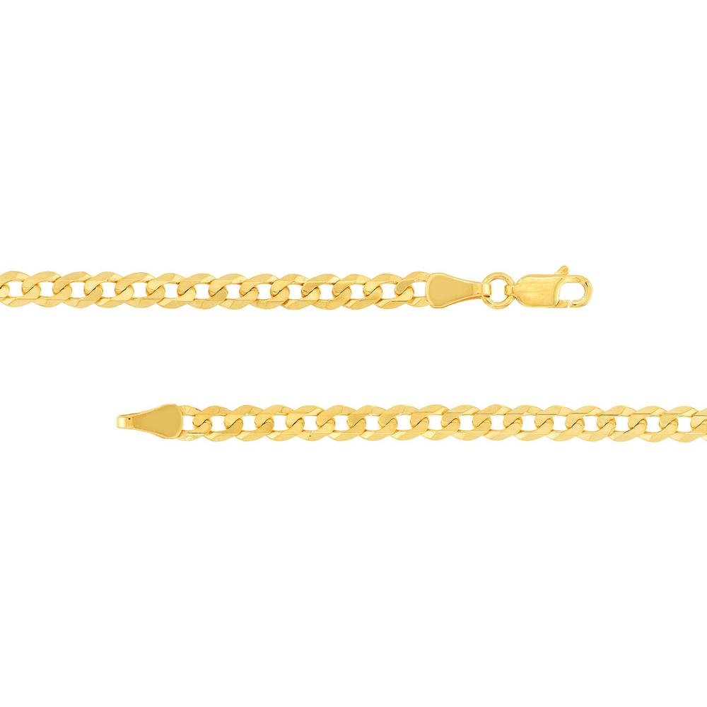 Olas d'Oro - 14K Yellow Gold 4.50mm Curb Chain with Lobster Lock - 30'' Necklace