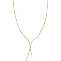 Olas d'Oro - 14K Yellow Gold 4-7/8 Carat Diamond Lariat Necklace with Box Lock Closure