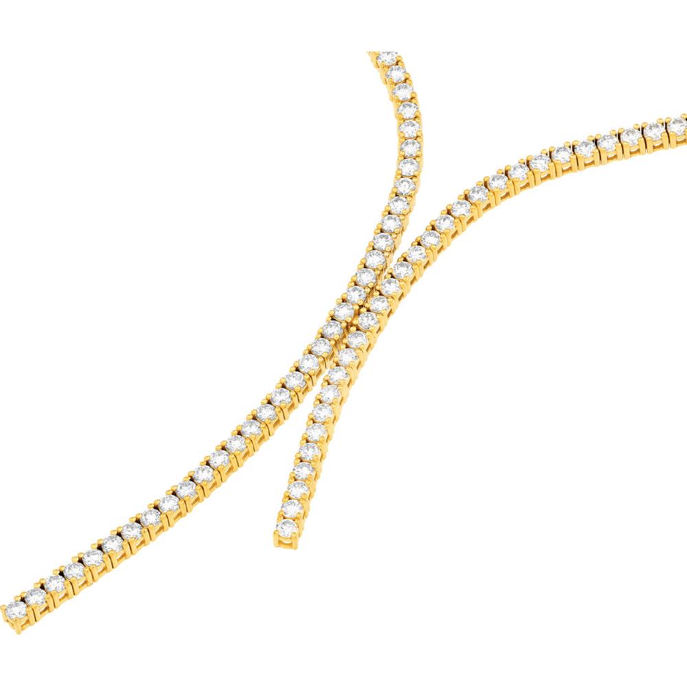 Olas d'Oro - 14K Yellow Gold 4-7/8 Carat Diamond Lariat Necklace with Box Lock Closure