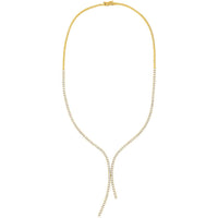 Olas d'Oro - 14K Yellow Gold 4-7/8 Carat Diamond Lariat Necklace with Box Lock Closure