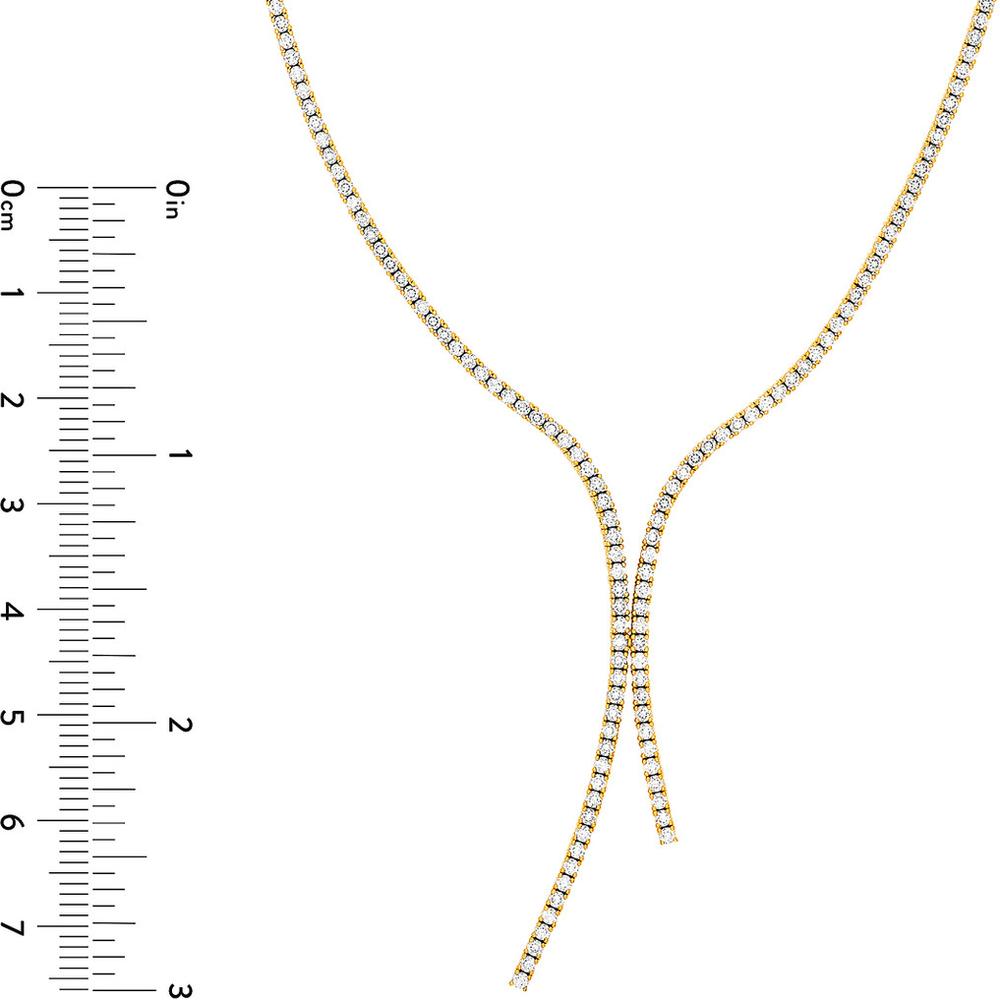 Olas d'Oro - 14K Yellow Gold 4-7/8 Carat Diamond Lariat Necklace with Box Lock Closure