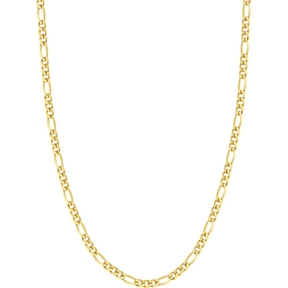 Olas d'Oro - 14K Yellow Gold 4.75mm Concave Figaro Chain Necklace with Lobster Lock - 20''