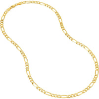 Olas d'Oro - 14K Yellow Gold 4.75mm Concave Figaro Chain Necklace with Lobster Lock - 22'' Length
