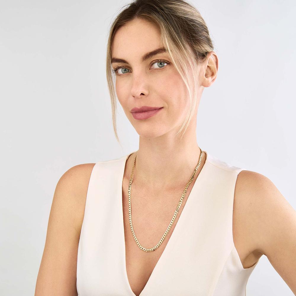 Olas d'Oro - 14K Yellow Gold 4.7mm Miami Cuban Chain Necklace - 22'' - 24.19g