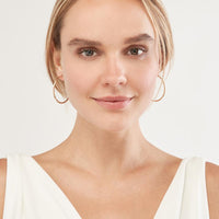 Olas d'Oro - 14K Yellow Gold 40mm Diamond-Cut Florentine Hoop Earrings
