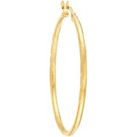 Olas d'Oro - 14K Yellow Gold 40mm Diamond-Cut Florentine Hoop Earrings