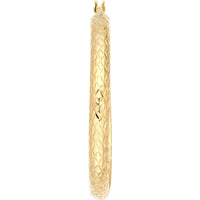 Olas d'Oro - 14K Yellow Gold 40mm Diamond-Cut Hoop Earrings with Hinge Closure - 4.30g