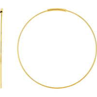 Olas d'Oro - 14K Yellow Gold 40mm Endless Wire Hoop Earrings with Camouflaged Clasp