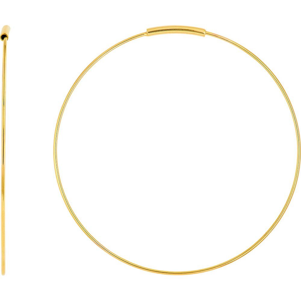 Olas d'Oro - 14K Yellow Gold 40mm Endless Wire Hoop Earrings with Camouflaged Clasp