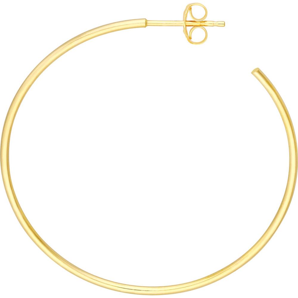 Olas d'Oro - 14K Yellow Gold 40mm Hoop Post Earrings - 2.48g Total Weight