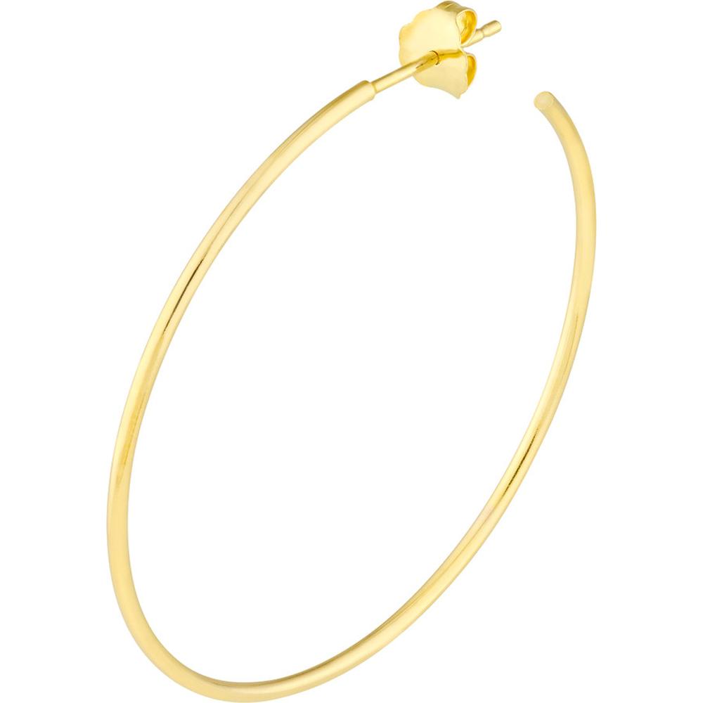Olas d'Oro - 14K Yellow Gold 40mm Hoop Post Earrings - 2.48g Total Weight