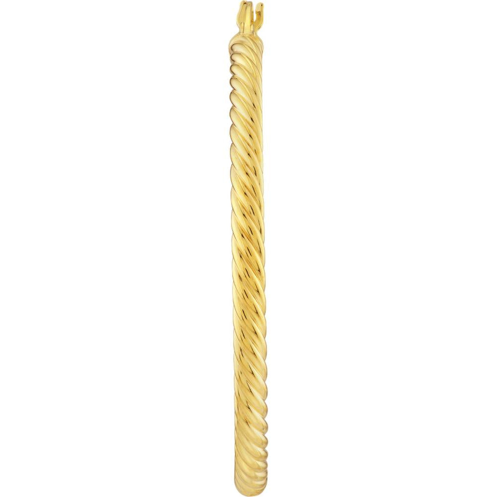 Olas d'Oro - 14K Yellow Gold 40mm Rope Twist Hoop Earrings - Lightweight Luxury