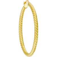 Olas d'Oro - 14K Yellow Gold 40mm Rope Twist Hoop Earrings - Lightweight Luxury