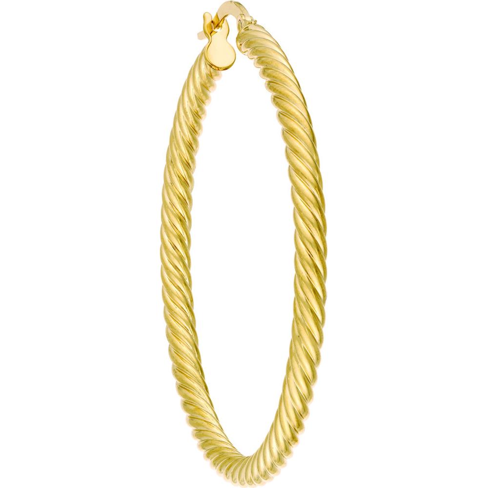 Olas d'Oro - 14K Yellow Gold 40mm Rope Twist Hoop Earrings - Lightweight Luxury