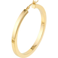 Olas d'Oro - 14K Yellow Gold 40mm Square Tube Hoop Earrings - 4.00g Total Weight