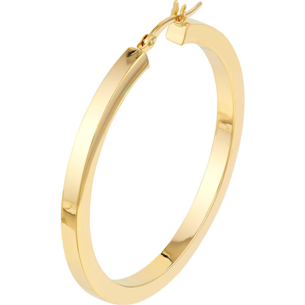 Olas d'Oro - 14K Yellow Gold 40mm Square Tube Hoop Earrings - 4.00g Total Weight