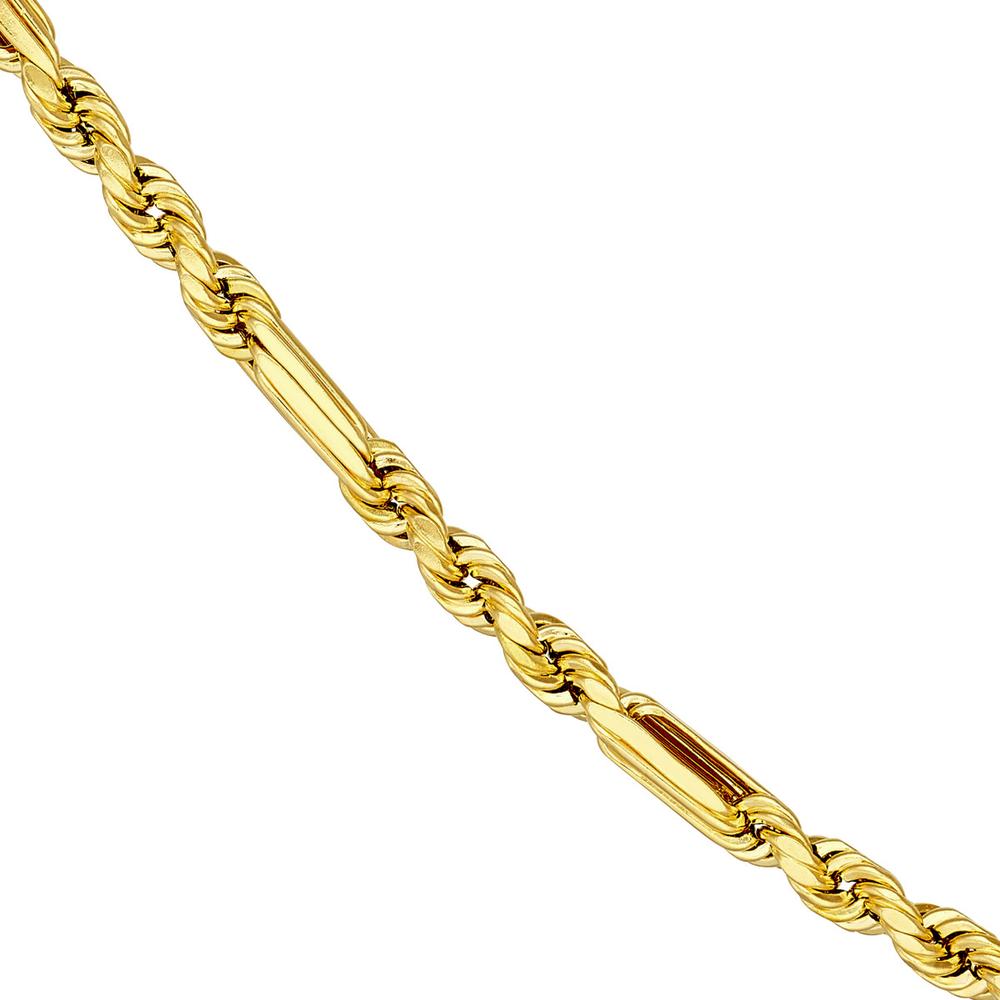 Olas d'Oro - 14K Yellow Gold 4mm Diamond-Cut Hollow Figarope Milano Chain Necklace - 18'' - 7.08g Average Weight