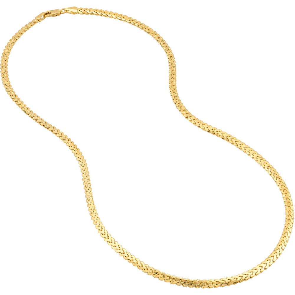 Olas d'Oro - 14K Yellow Gold 4mm Flat Bombe Franco Chain Bracelet - 8.50'' Length
