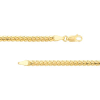 Olas d'Oro - 14K Yellow Gold 4mm Flat Bombe Franco Chain Bracelet - 8.50'' Length