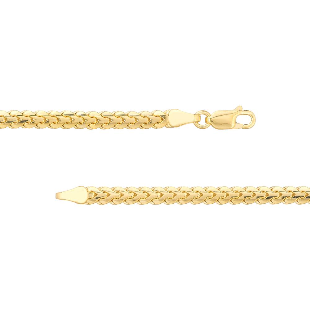 Olas d'Oro - 14K Yellow Gold 4mm Flat Bombe Franco Chain Bracelet - 8.50'' Length